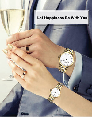 Couple Quartz Luxury stainless steel Watch
